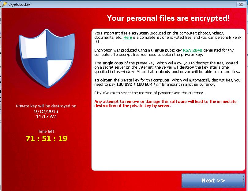 Ransomware W32/Crilock.A según Microsoft Malware Protection Center